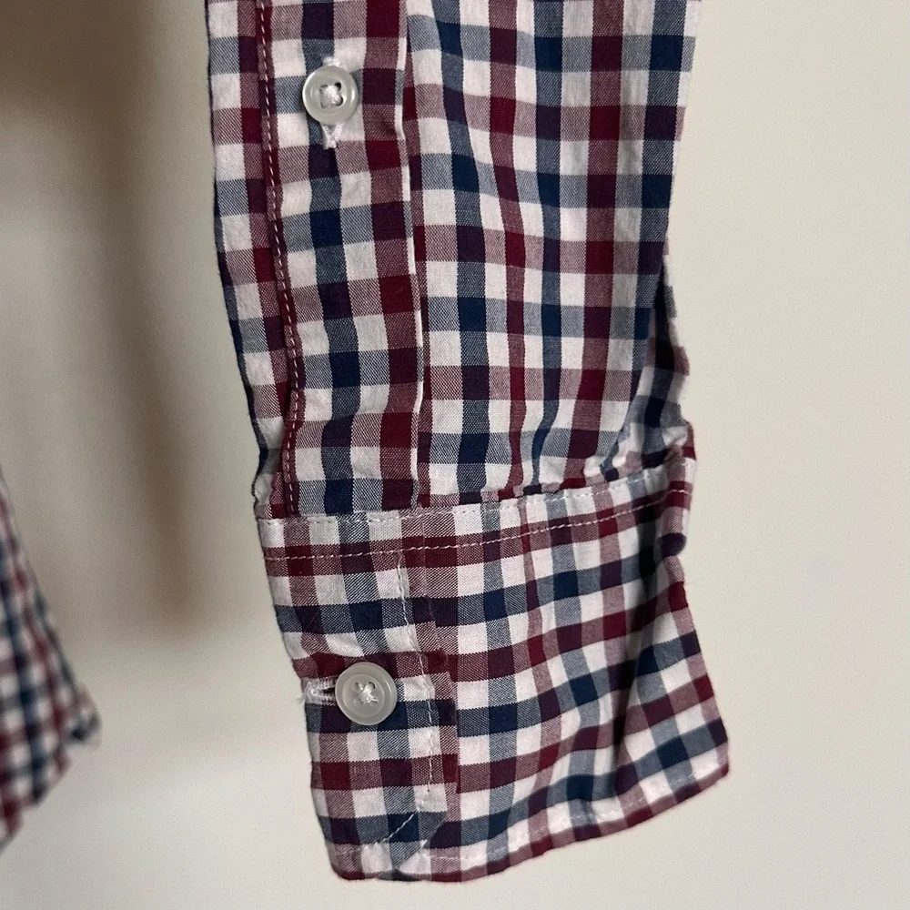 J.Crew Mens Lightweight Shirt Button Down Long Sleeve Gingham Checkered Sz S‎